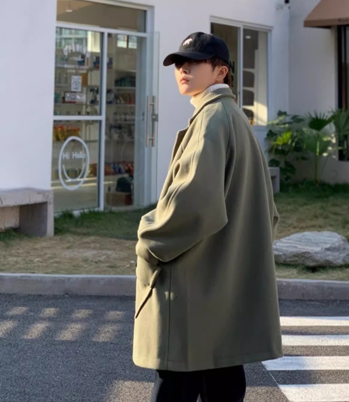 M2324-0004 โค้ทวูลของผู้ชาย ยาวกำลังดี