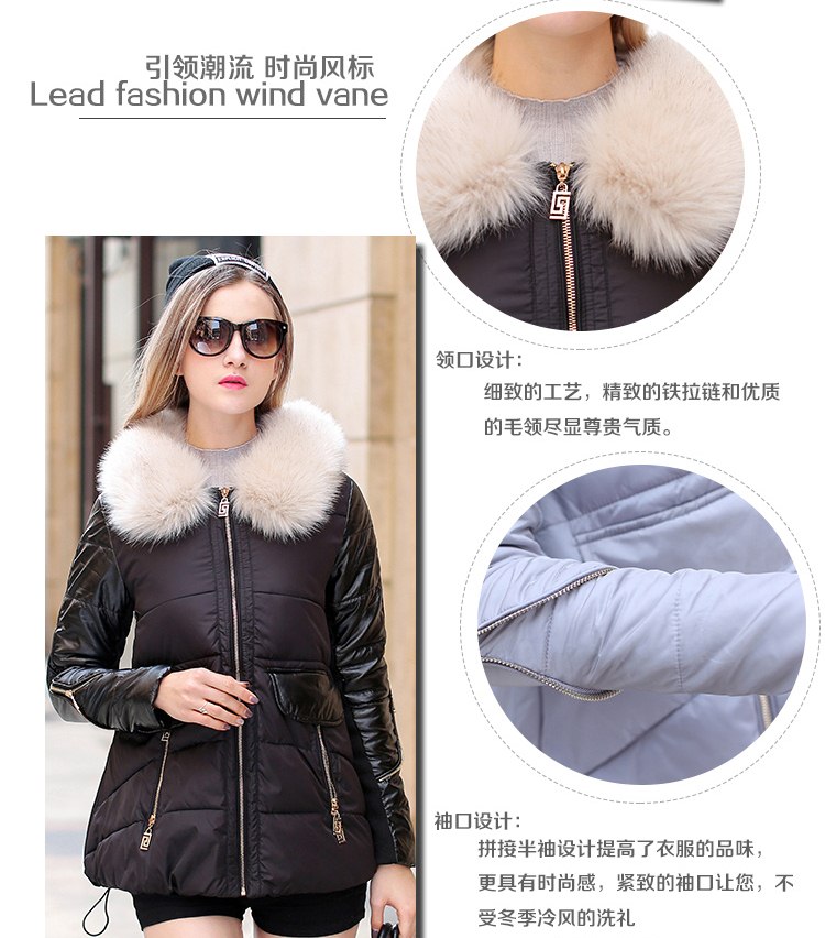 PreOrderคนอ้วน - เสื้อกันหนาวแฟชั่น ไซส์ใหญ่ คนอ้วน บุนวมหนา มีHood ขนเฟอร์ สี : เทาอ่อน / ดำ