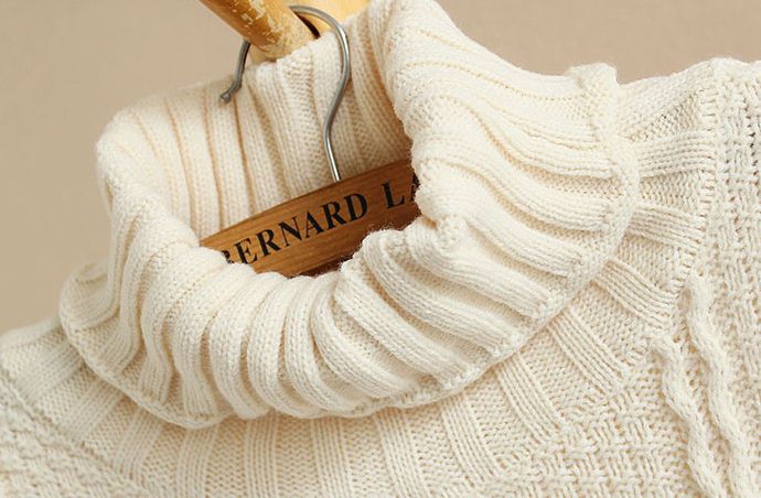 PreOrderเสื้อผ้าคนอ้วน - เสื้อไหมพรมกันหนาว ไหมพรมคอสูง สี : ครีม / ชมพู / ไวน์แดง / เขียว / ดำ