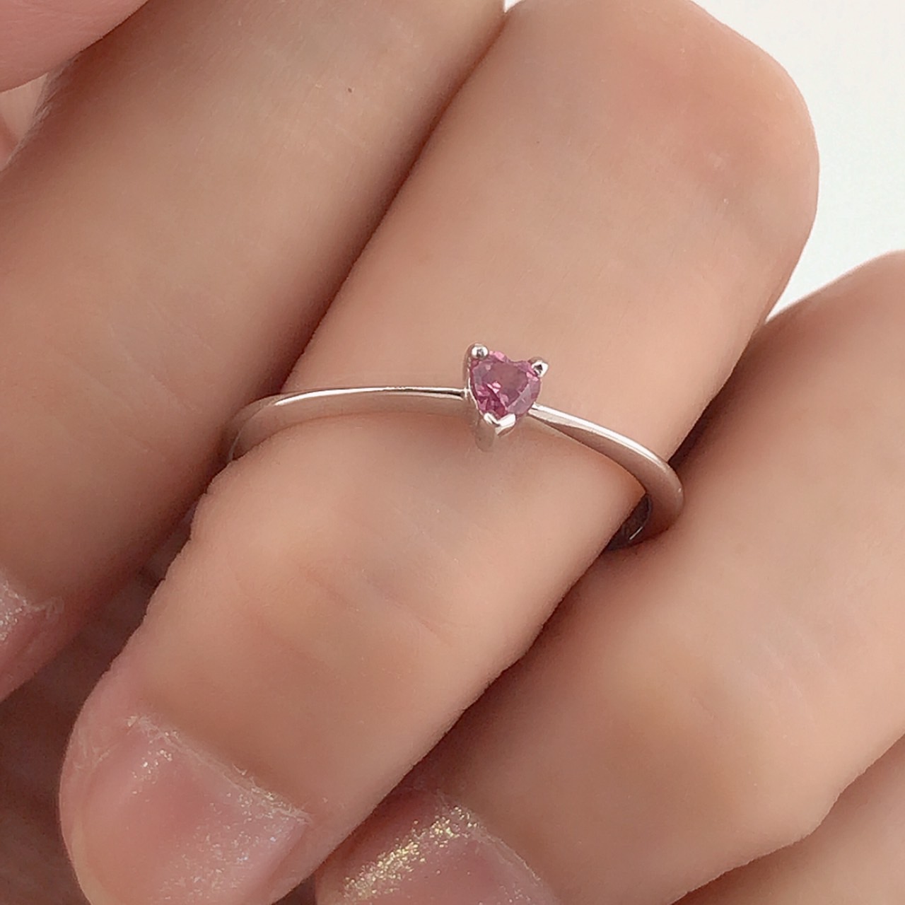 แหวนเงินแท้ พลอยพิงค์ทัวมาลีนแท้(ราศีตุลย์หรือเกิดวันอังคาร)