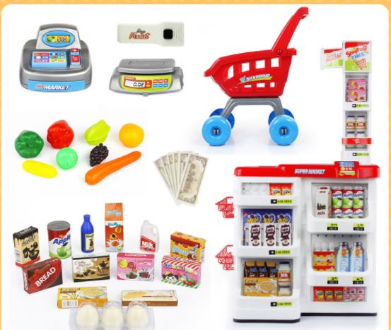 ของเล่นแคชเชียร์ พร้อมเคาท์เตอร์ขายของและอุปกรณ์ครบสุดอลังการ