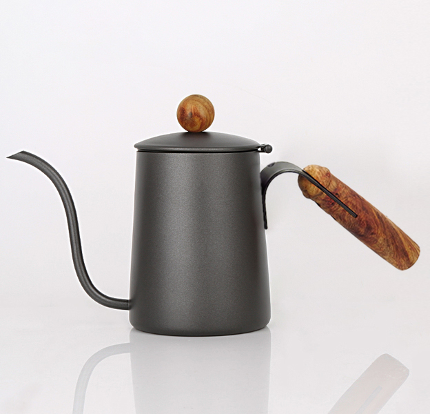 กาต้มน้ำดริปกาแฟเทฟล่อน ด้ามจับไม้ 600 CC. 1610-512