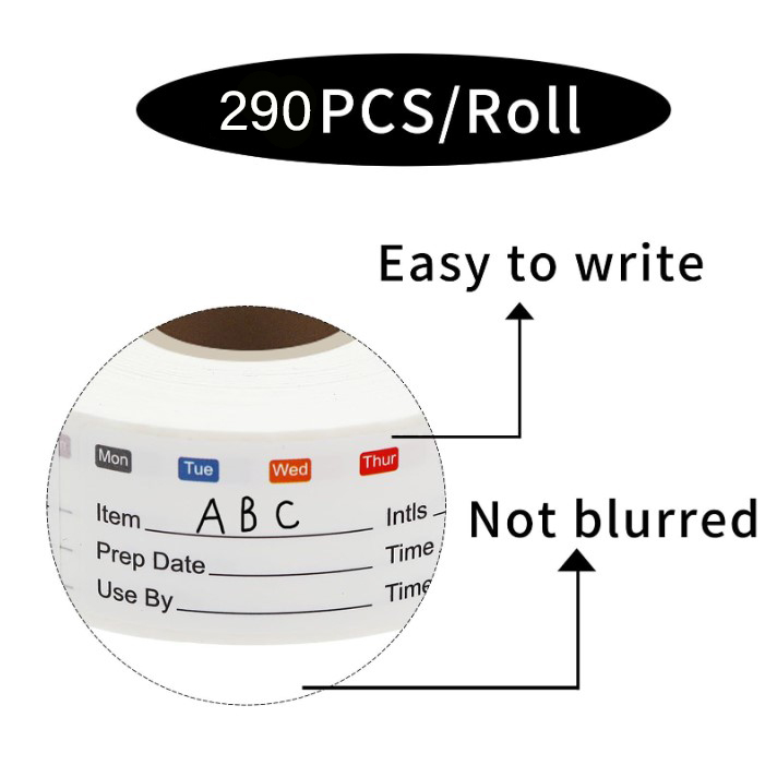 สติ๊กเกอร์แสดงวันผลิต-วันหมดอายุอาหาร 290 ดวง/ม้วน ขนาด 2.5x7.5 ซม.