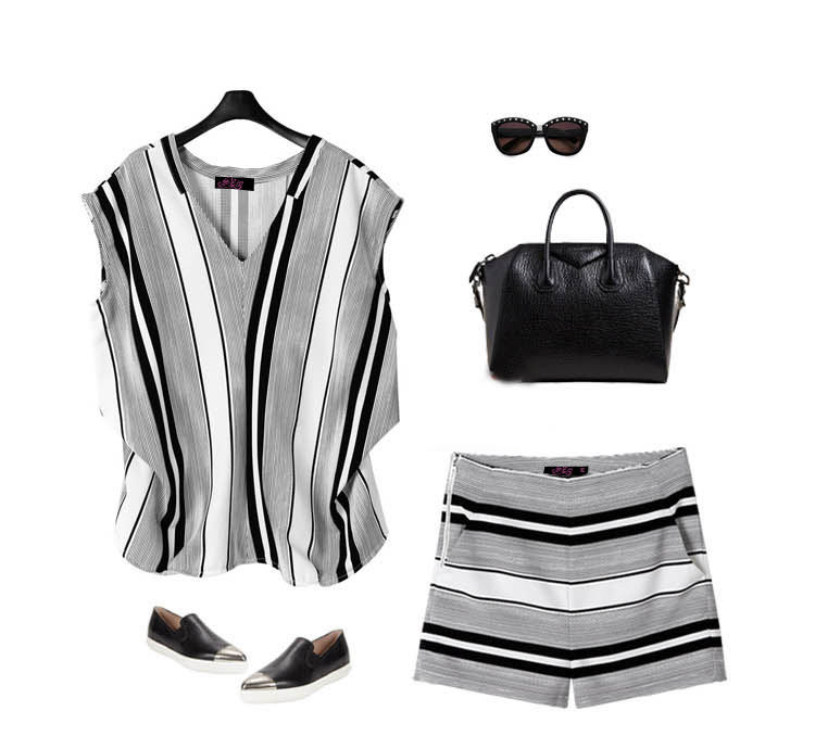 ##พร้อมส่ง## ชุดเซตคู่เสื้อ กางเกงขาสั้นไซส์ใหญ่ เสื้อคอวีแบบทันสมัย ลายผ้าแบบเดียวกันกับกางเกง อินเทรนแน่นอน