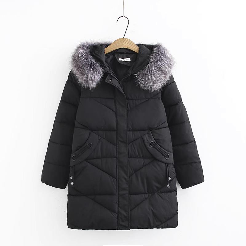 2324-0046 เสื้อกันหนาวบุนวมไซส์ใหญ่ Hood เฟอร์ ครบ