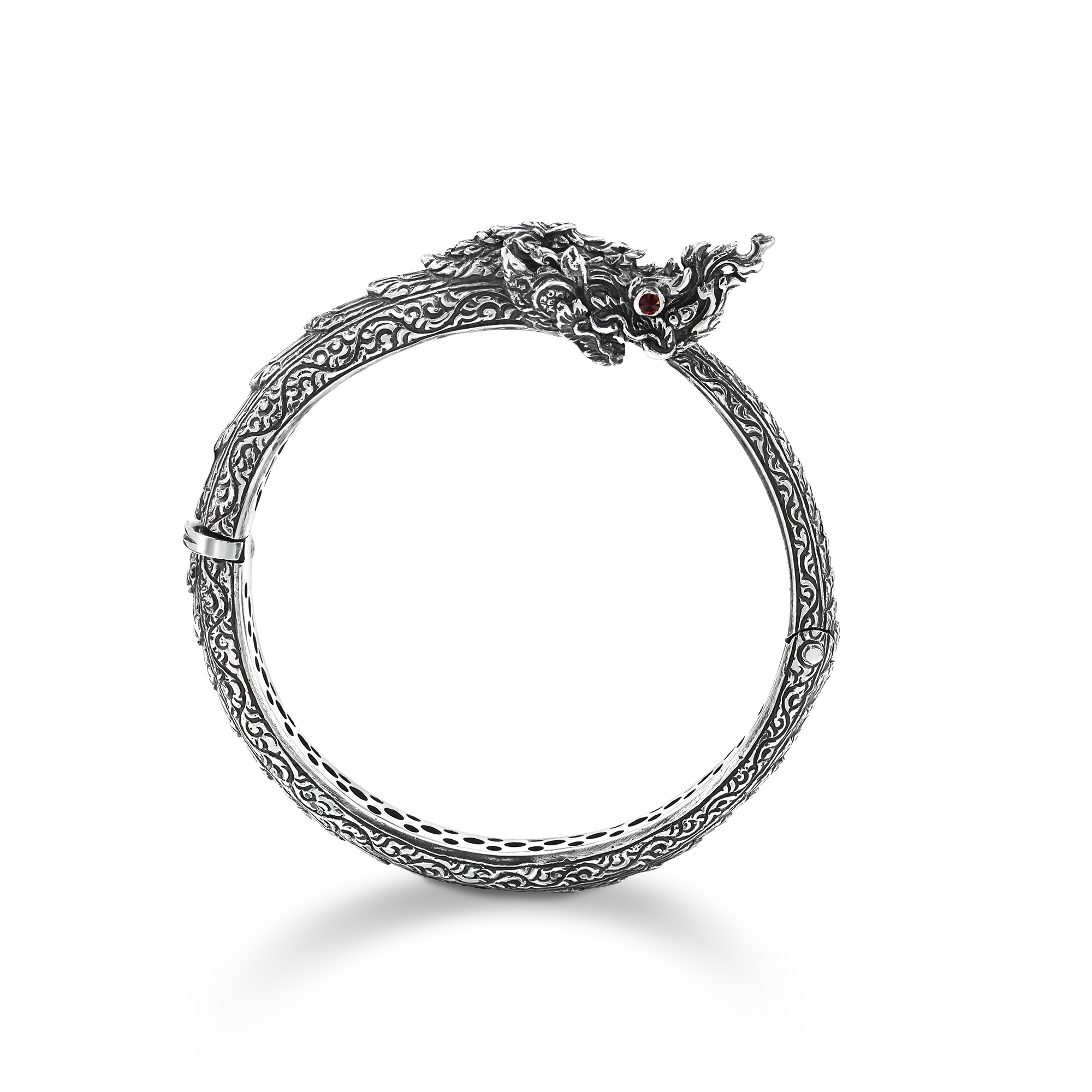 กำไลพญานาค Bangle tsavorite มีพลอย 2แบบ พลอยทับทิม(สีแดง) และ พลอยTsavorite(สีเขียว)