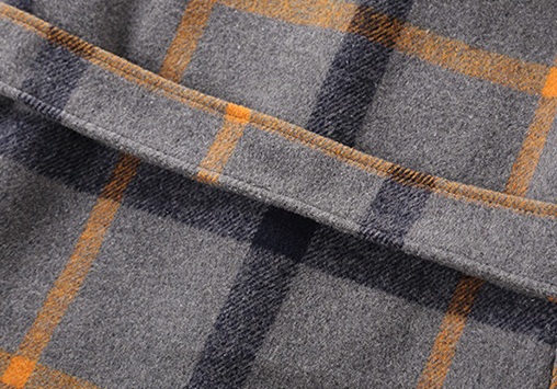 PreOrderคนอ้วน - เสื้อโค้ทกันหนาว ผ้าวูลขนสัตว์ มีซับใน สี : เทา / น้ำเงินแดง