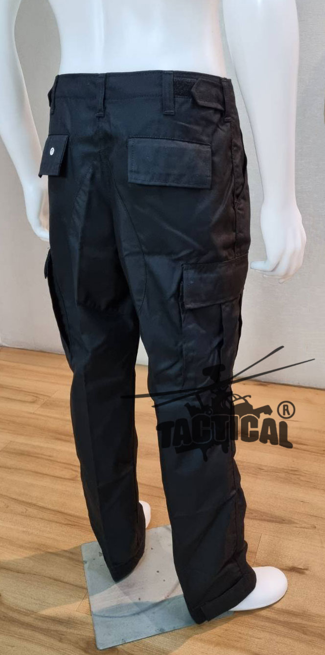 กางเกงเดี่ยวรุ่น 11 ดำ ผ้าหนานุ่ม (มีตีนตุ๊กแกปลายขา)