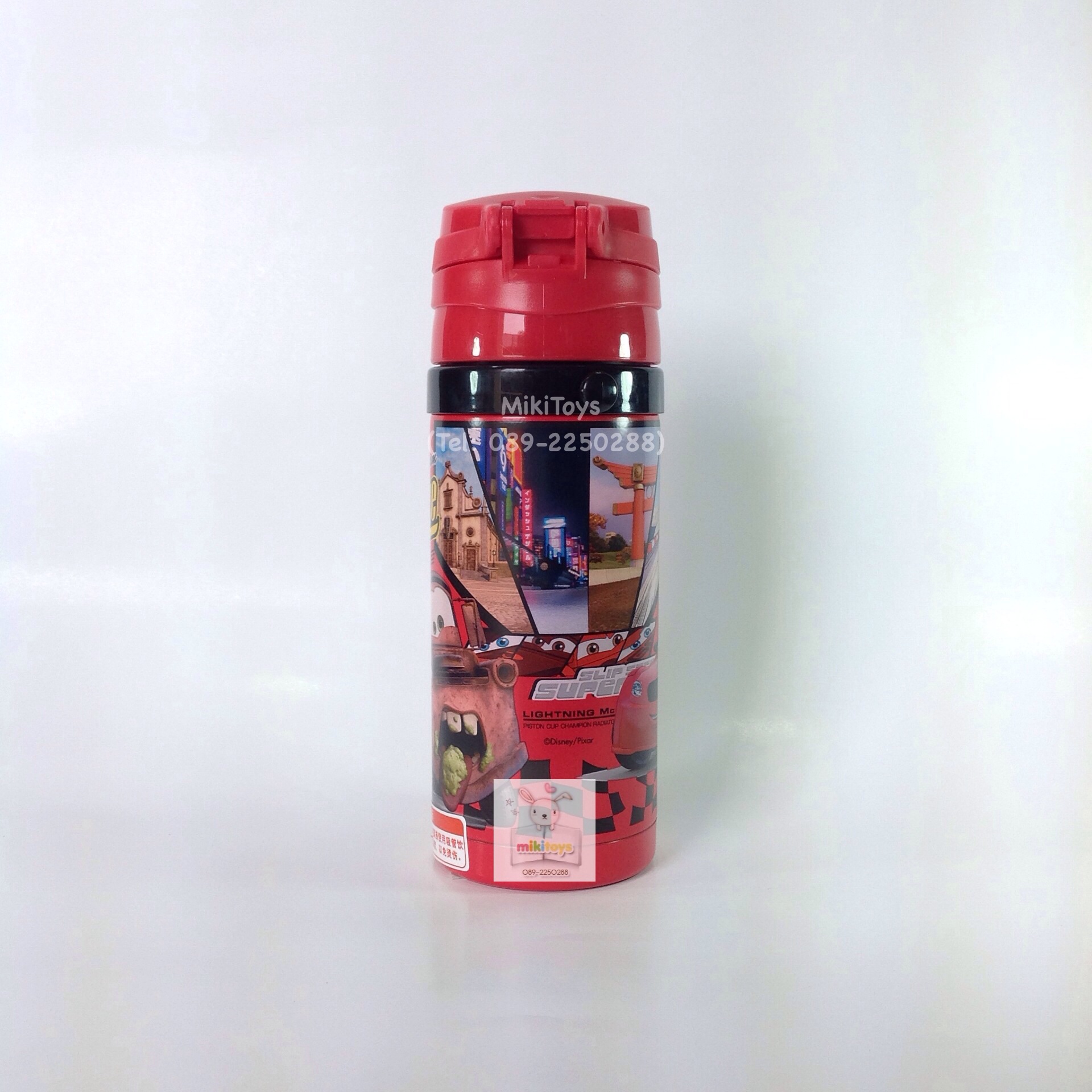 กระติกน้ำ Cars McQueen สีแดงดำ เก็บอุณหภูมิได้ ร้อน-เย็น Disney สีสดลายสกรีนชัดเจนค่ะ