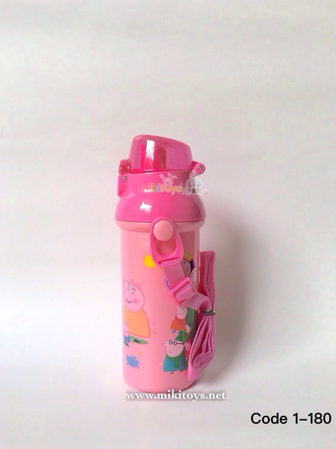 กระติกน้ำเด็ก NEW! เพ้พป้าพิค🐽 Peppa Pig สีชมพู ลายใหม่! รุ่นยกดื่ม