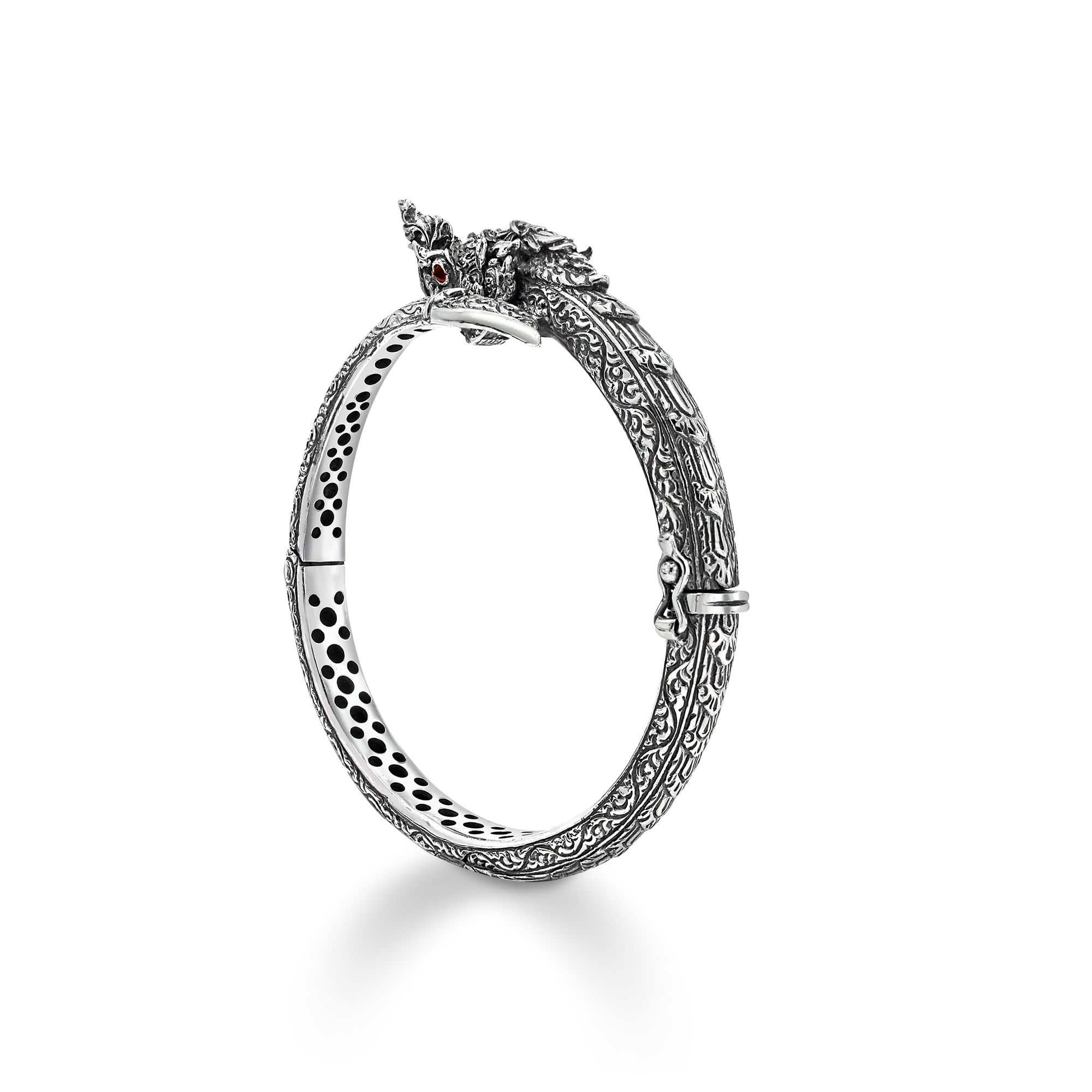 กำไลพญานาค Bangle tsavorite มีพลอย 2แบบ พลอยทับทิม(สีแดง) และ พลอยTsavorite(สีเขียว)