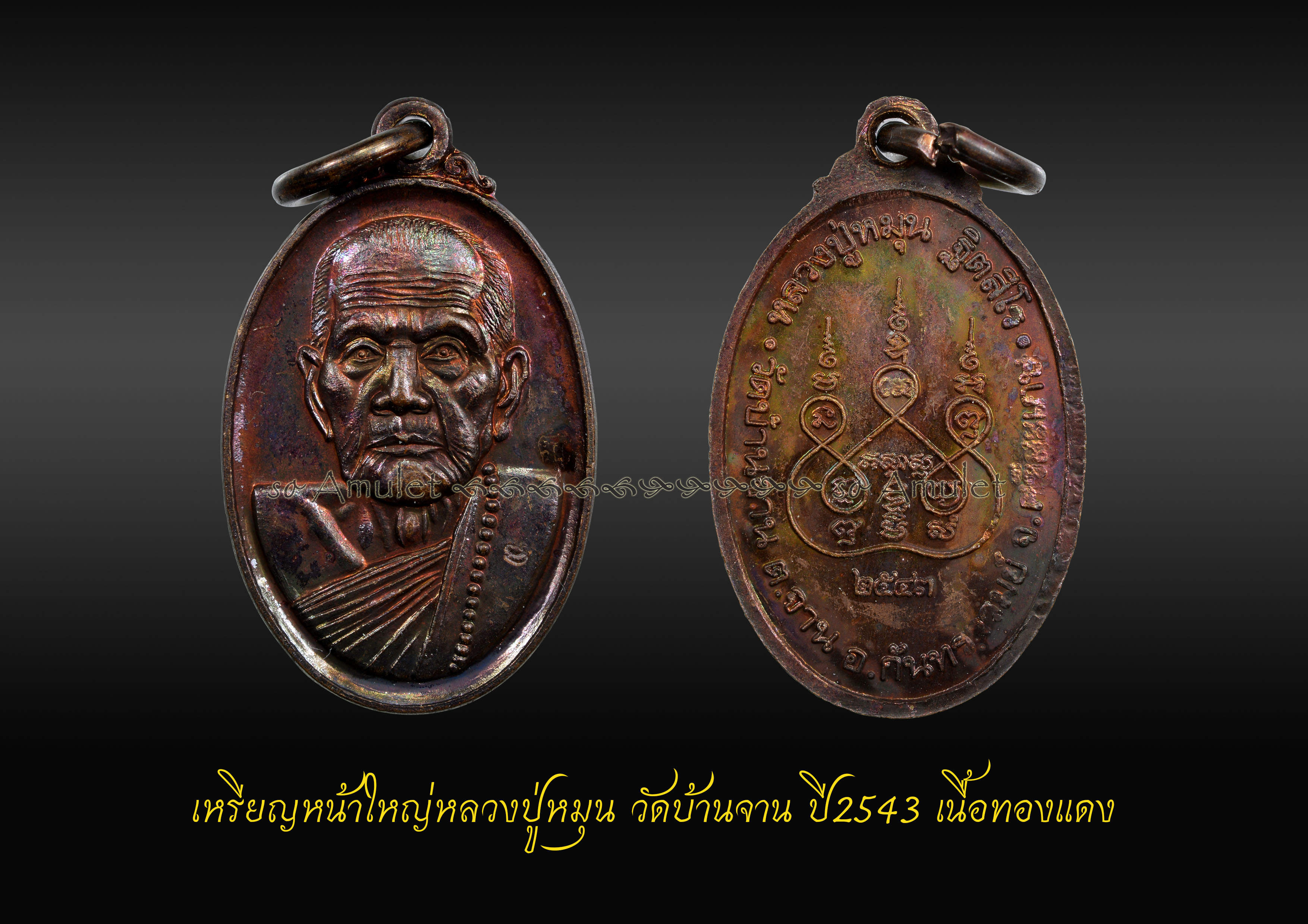 เหรียญหน้าใหญ่หลวงปู่หมุน วัดบ้านจาน ปี2543 เนื้อทองแดง