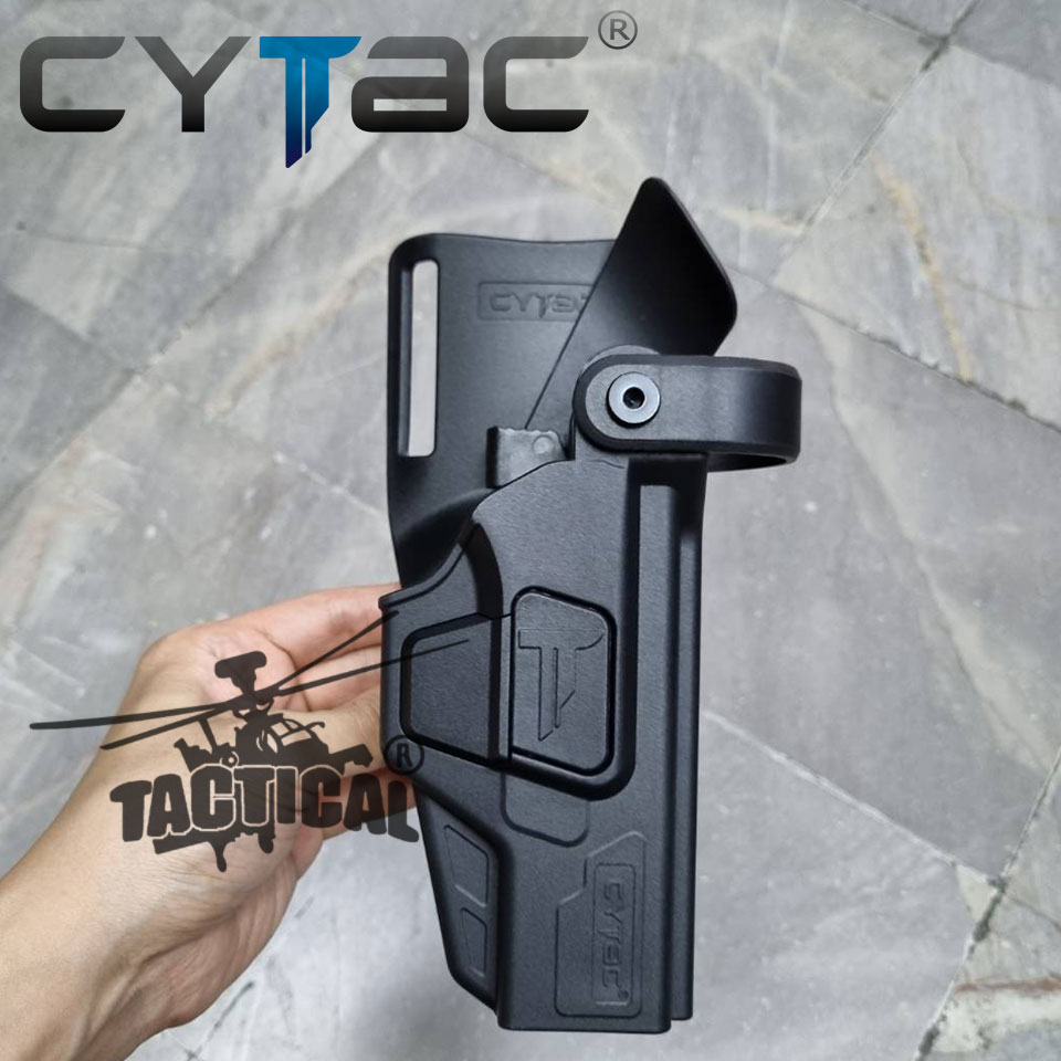 (งานแท้) ซองปืนพร้อมเพลทลดต่ำ Lock 2 ชั้น Cytac ปลดนิ้วชี้