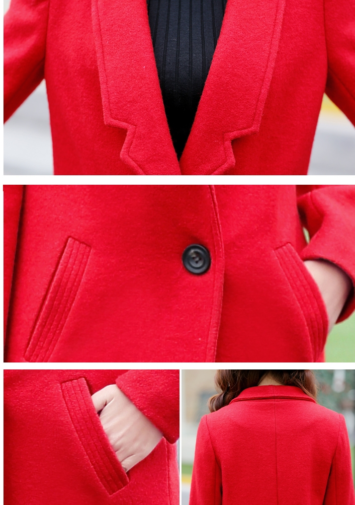 PreOrderเสื้อผ้าคนอ้วน - เสื้อโค้ทกันหนาวไซส์ใหญ่ ผ้าวูลขนสัตว์ สี : เทา / แดง