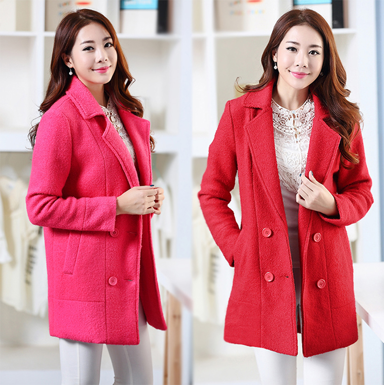 PreOrderคนอ้วน - เสื้อโค้ทไซส์ใหญ่ โค้ทตัวยาว ขนสัตว์ อีกแบบค่ะ สี : แดง / ชมพู