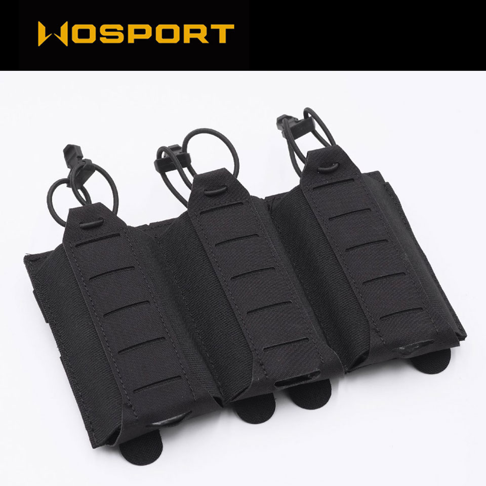 ซองแม็กกาซีน M4 (Lightweight Triple Elastic Mag Pouch) ยี่ห้อ Wosport