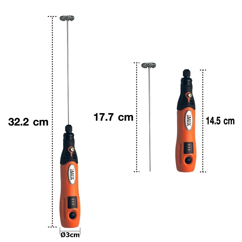 เครื่องตีฟองนมไอมิกซ์ imix ระบบชาร์ตแบตเตอรี่ สายUSB 3.6V. รหัส 0963
