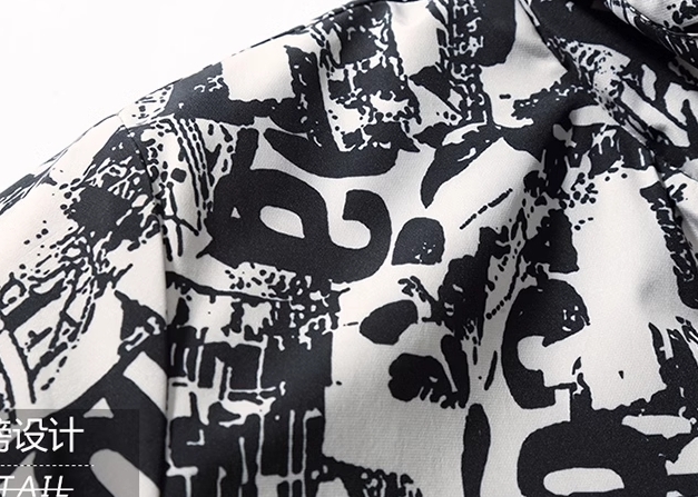 M2324-0019 เสื้อกันหนาวผู้ชายไซส์ใหญ่ บุนวม ลายเท่ๆ จ้า