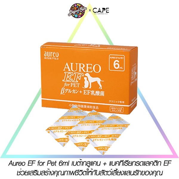 Aureo EF for Pet 6ml ช่วยเสริมสร้างคุณภาพชีวิตให้กับสัตว์เลี้ยงแสนรักของคุณ เบต้ากลูแคน + แบคทีเรียกรดแลคติก EF