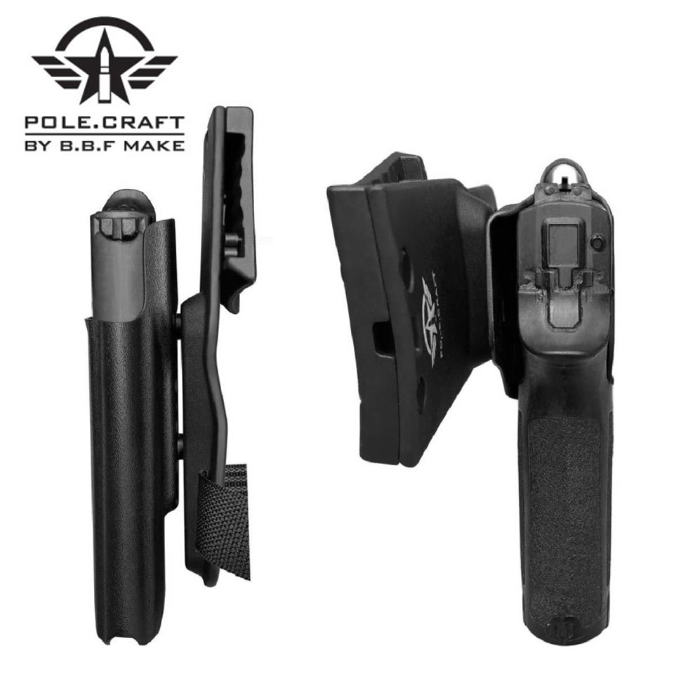 ซองปืนพกนอก + เพลทต่ำ รัดขา B.B.F Make Kydex Holster