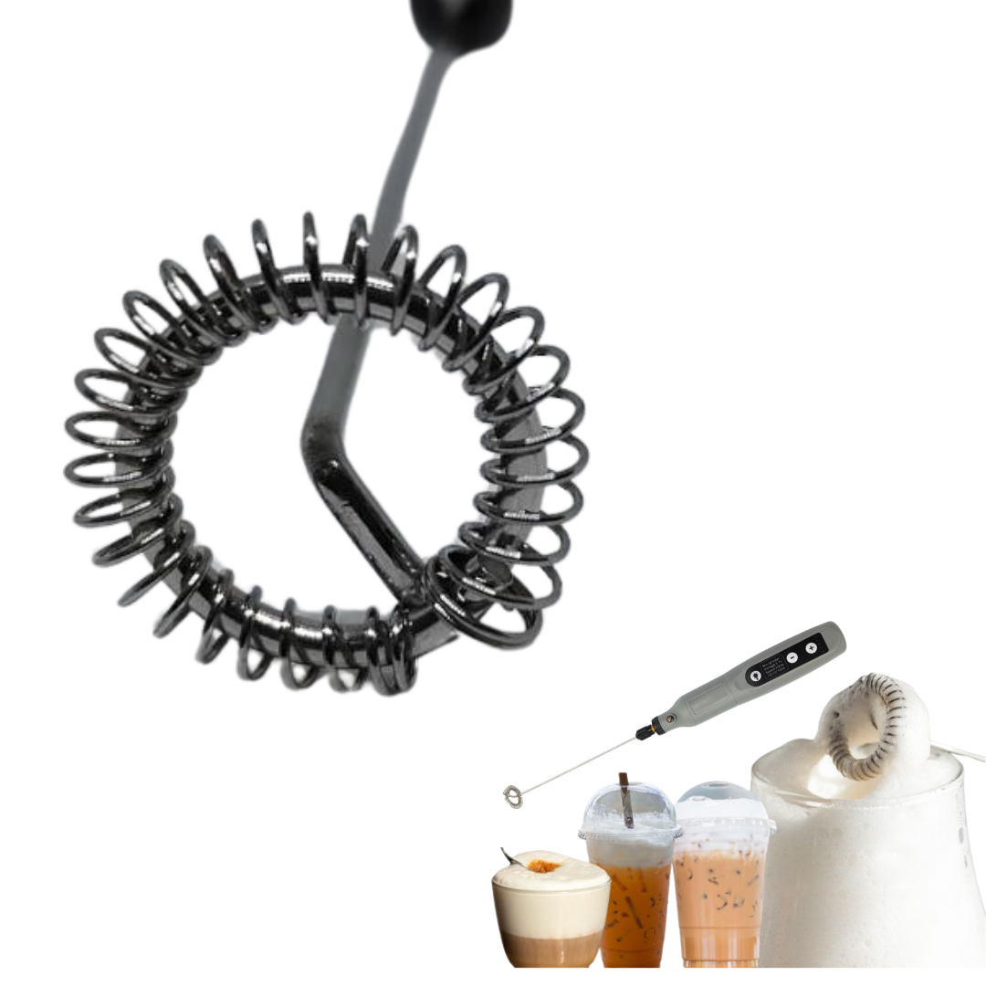 อะไหล่ก้านตีฟองนม หนา 2 mm ยาว 15 cm ขดลวด 26 รอบ วงเล็ก พร้อมแกนจับและหัวล็อคก้าน รหัส 2955