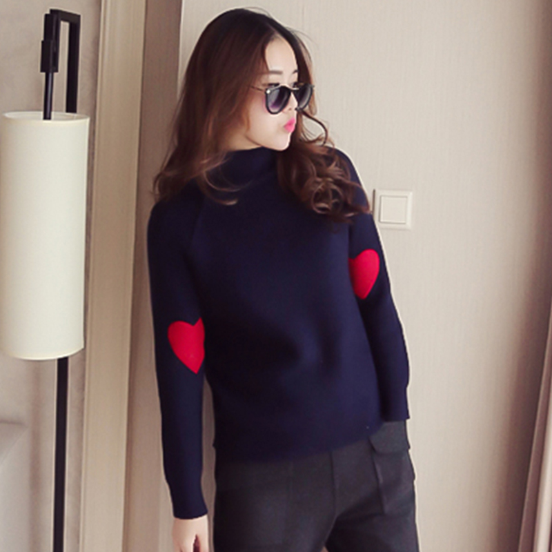 PreOrderคนอ้วน - เสื้อไหมพรมกันหนาว คอสูง ยืดได้อีก สี : ขาว / น้ำเงิน