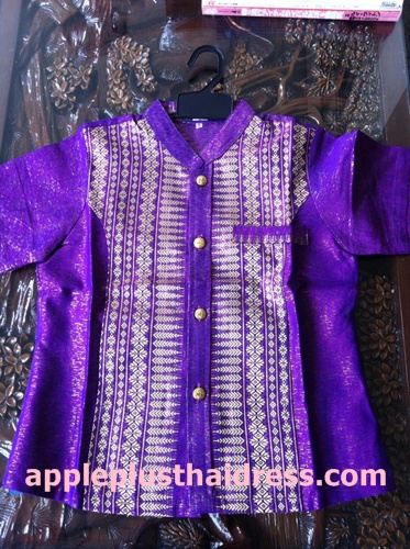 ALA25 เสื้อแบบประเทศลาวสีม่วง