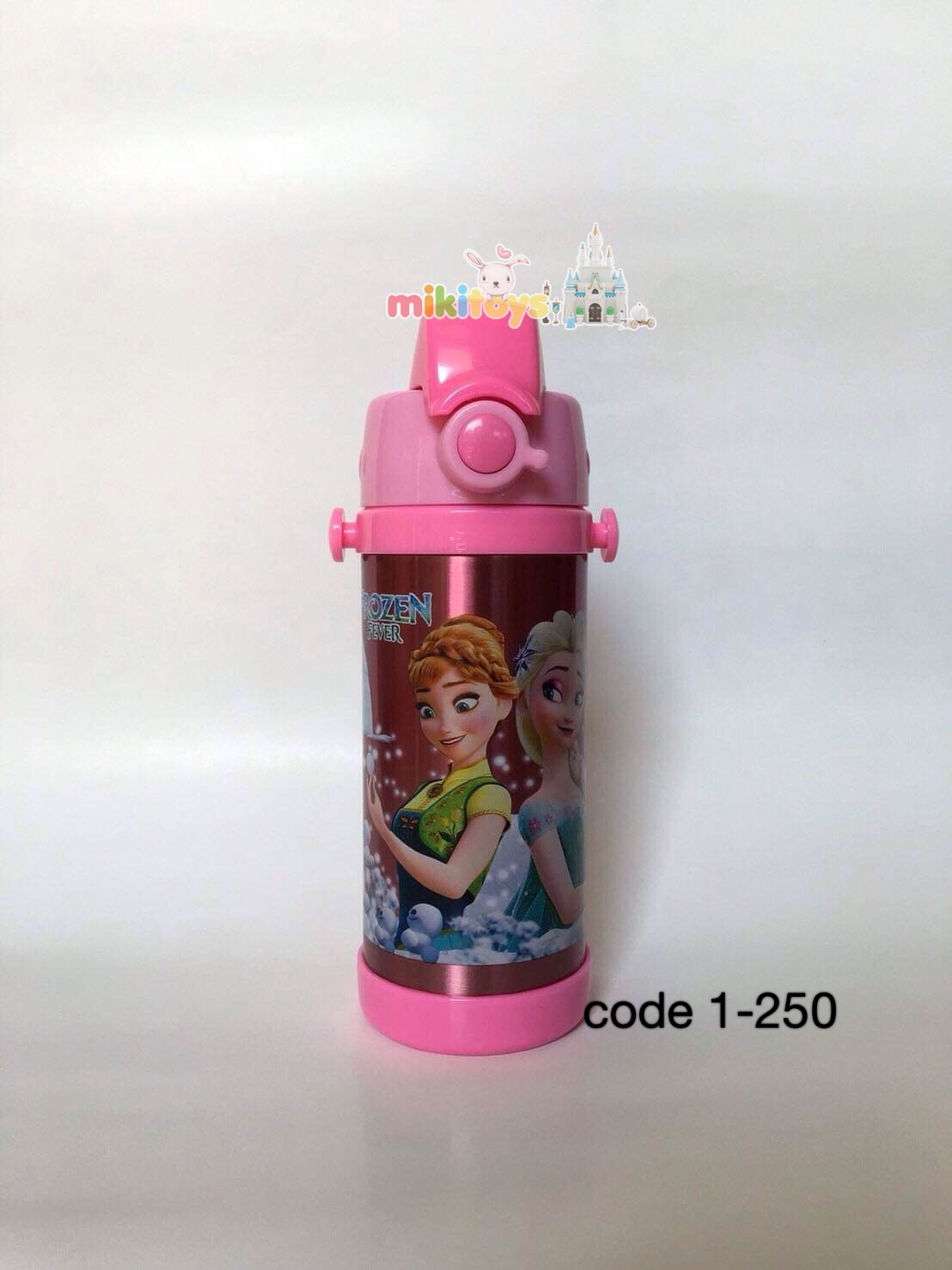กระติกน้ำเก็บอุณหภูมิ new Frozen fever โฟรเซน ฟีเวอร์ ใหม่สีชมพู ขนาด350ml.