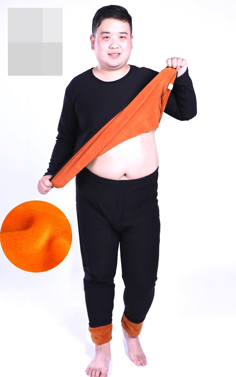 M2324-0025 ลองจอนผู้ชายไซส์ใหญ่ บุกำมะหยี่ด้านใน เพิ่มความอุ่นให้ร่างกาย