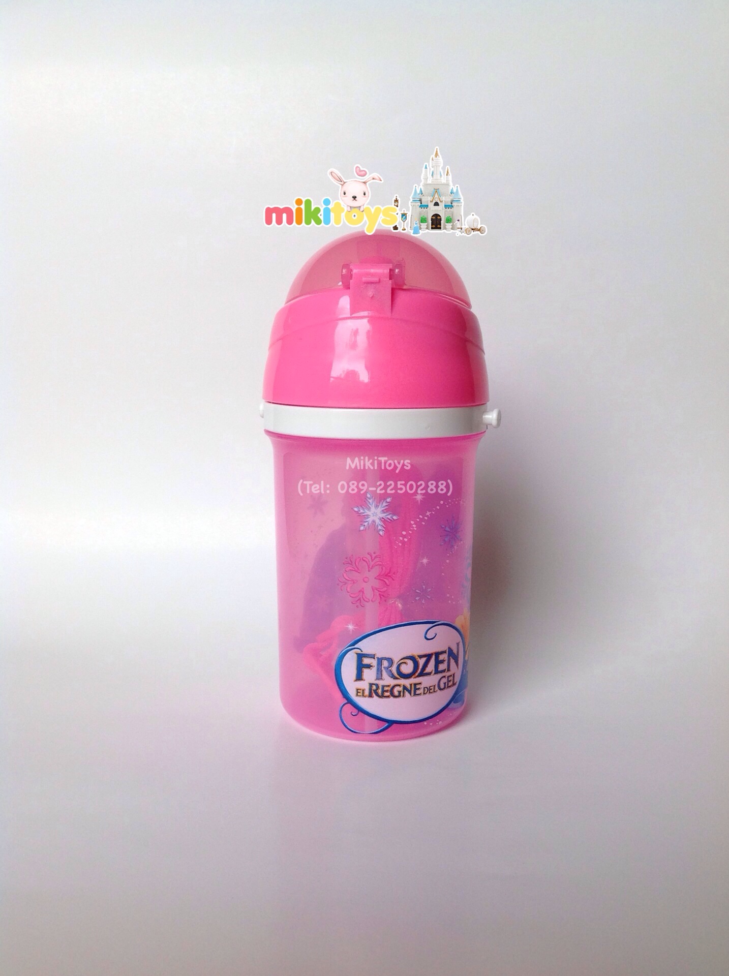 ✅กระติกน้ำโฟรเซน FROZEN ลายเอลซ่า&โอลาฟ (Elsa&Olaf) #FZ1/400 รุ่นกดฝาเด้ง สีชมพู