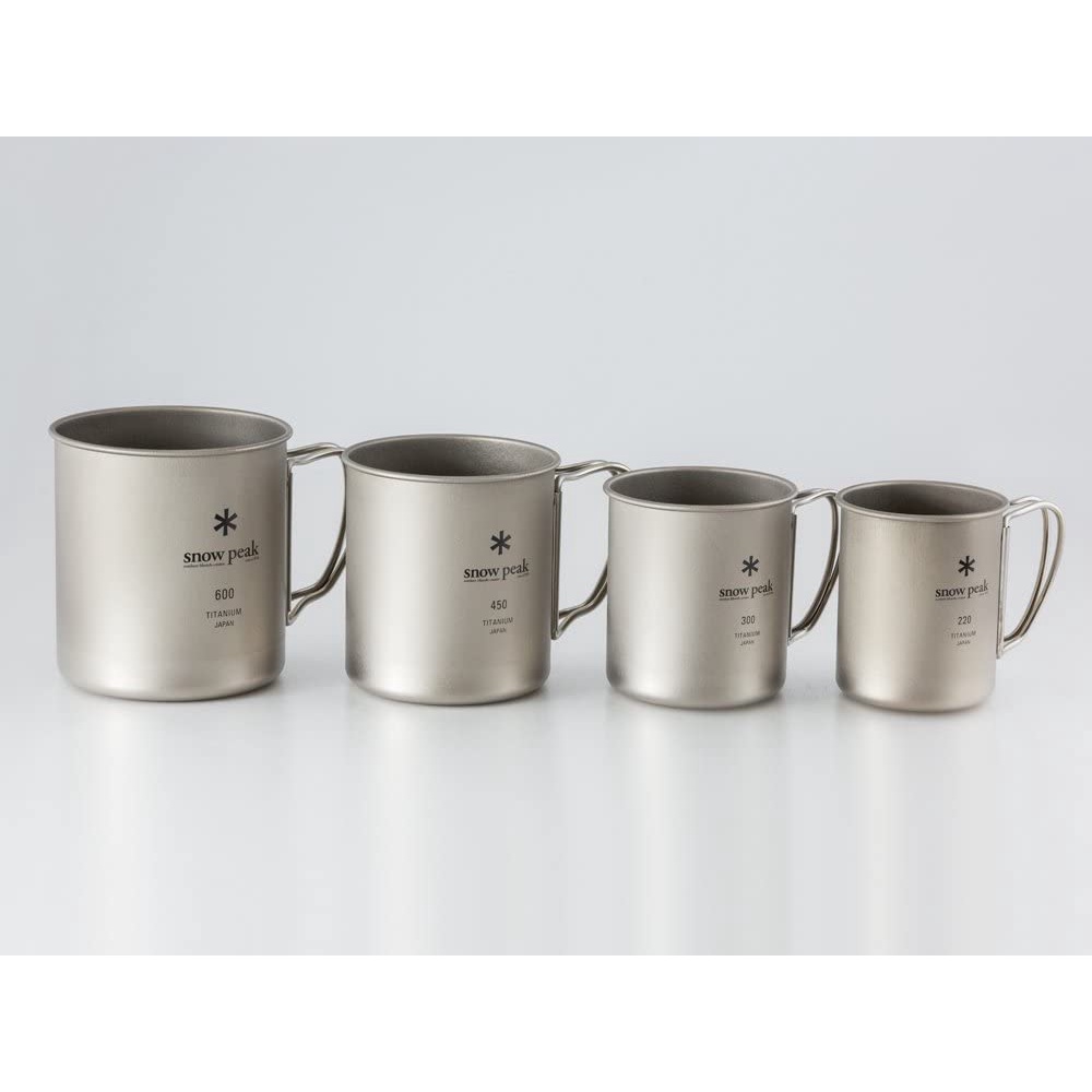 Snow Peak Titanium Single Wall Mug 300 450 600 ml สโนว์ พีค แก้วน้ำไททาเนียม ขนาด 300 450 600 ml snowpeak mug