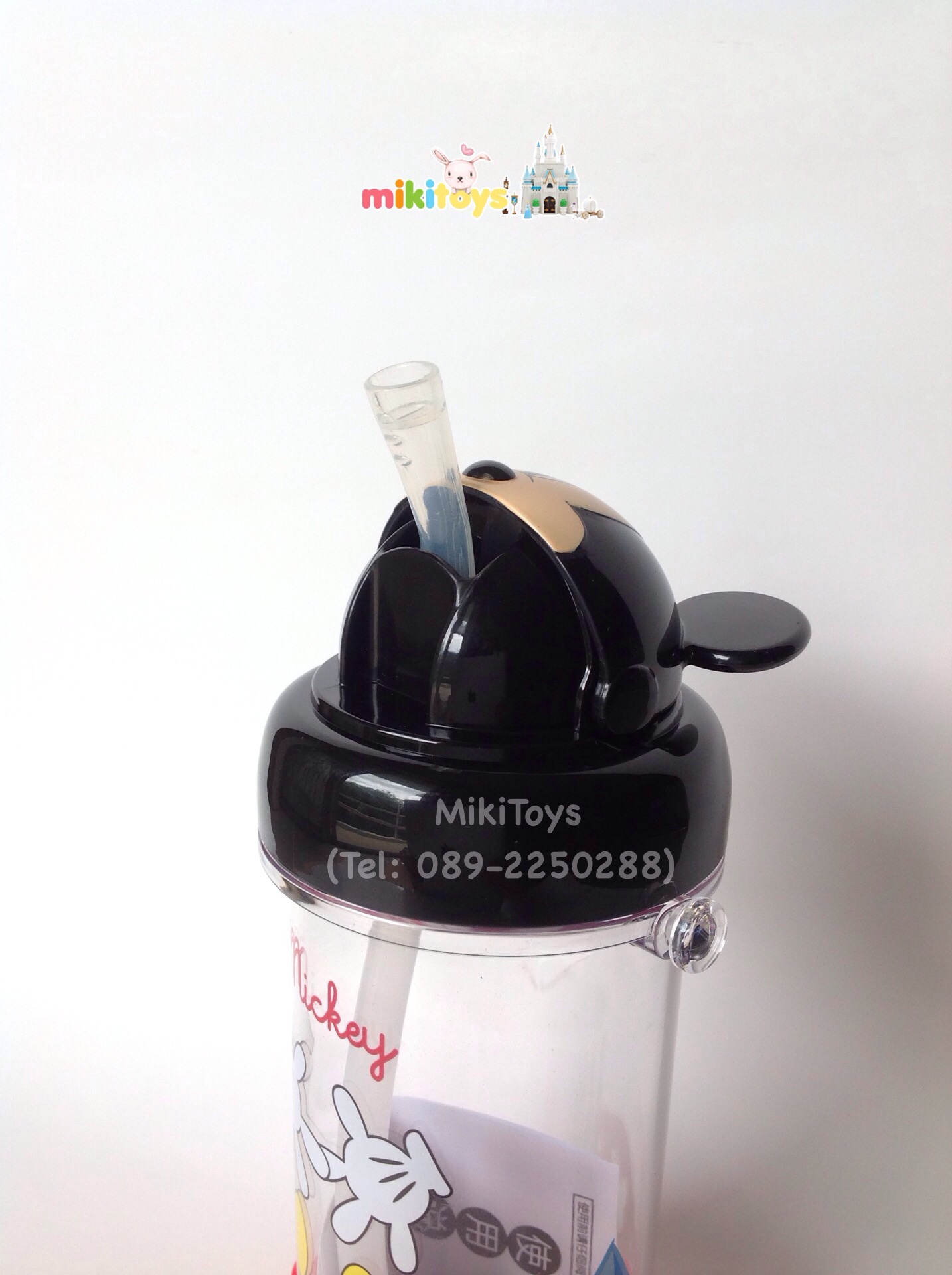 กระติกน้ำ มิกกี้เมาส์ MickeyMouse 3D สายสะพายสีดำ มีฐานยางรองกันกระแทก*BPA Free(ฟรีค่าจัดส่ง)