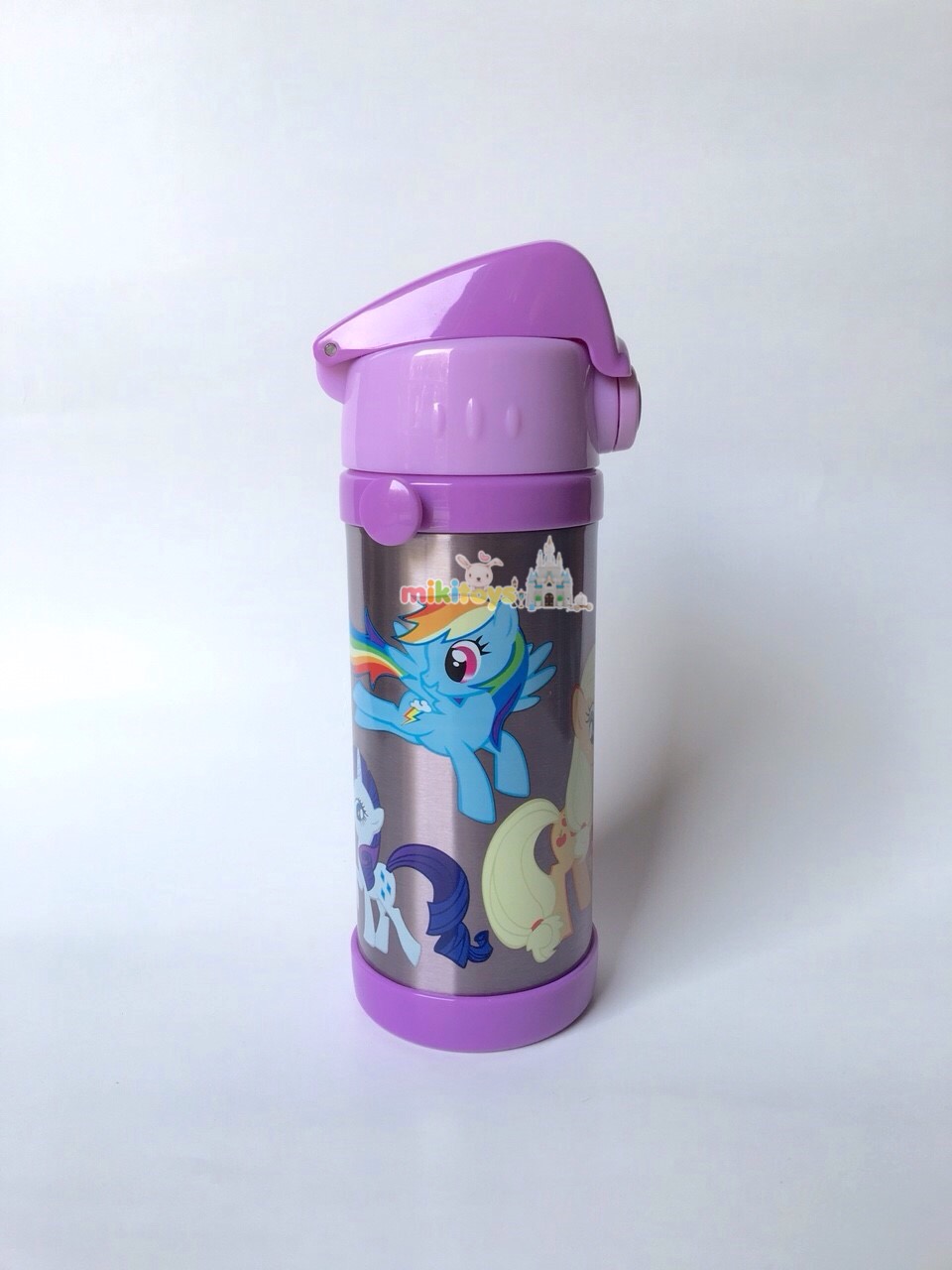 กระติกน้ำ มาย ลิตเติ้ลโพนี่ My little Pony~PURPLE (Rainbow Power)สีม่วง ขนาด350ml. รุ่นกดแล้วฝาเด้ง พร้อมตัวล็อค2ชั้น