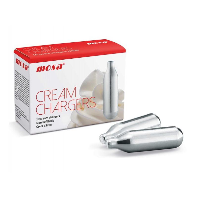 Mosa Whipped Cream Charger หลอดเติมก๊าซวิปปิ้งครีม 1 กล่อง (10ชิ้น) 1610-022