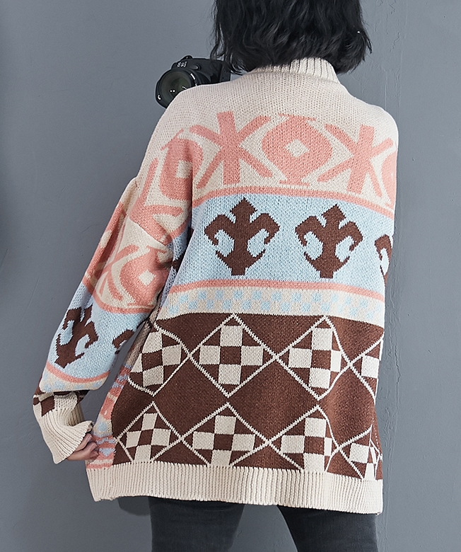 CO-011 ไหมพรมอีกแล้ว ลายสวยนะคะ สีกากี / น้ำเงิน