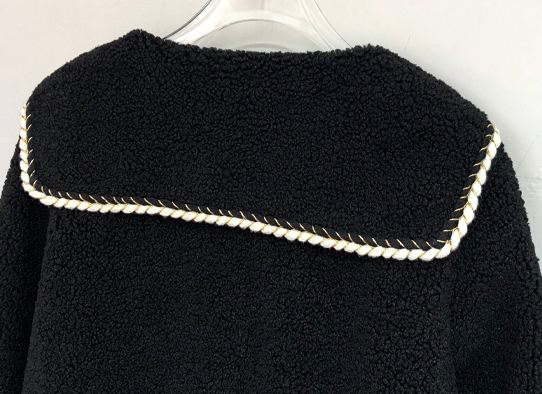 CS0002 เสื้อกันหนาวไซส์ใหญ่ ขนแกะ สีดำ