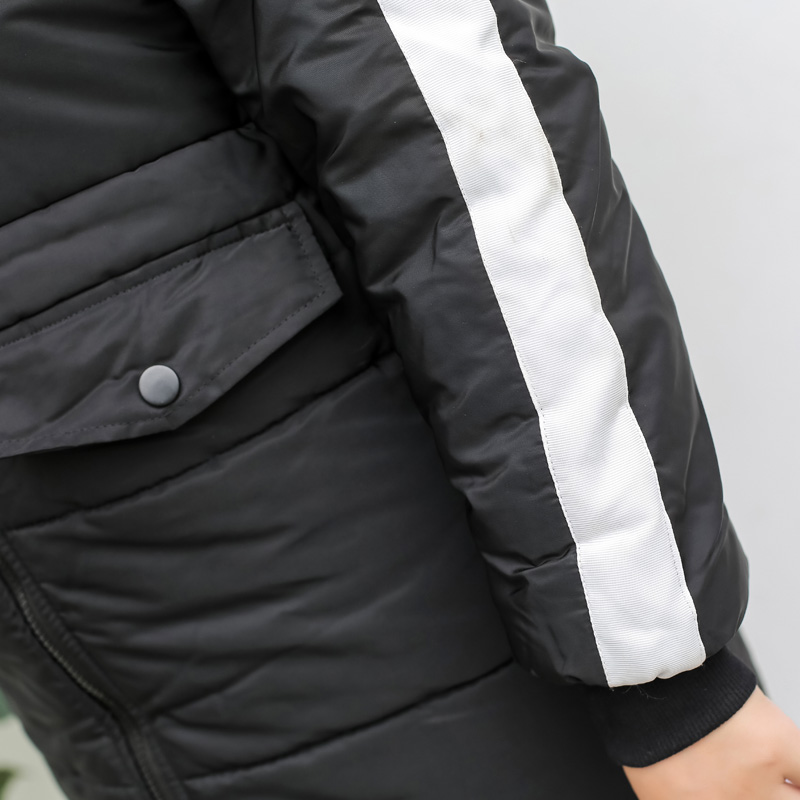 PreOrderคนอ้วน - เสื้อกันหนาวแฟชั่น ผ้าร่มบุนวมยาว สีดำ