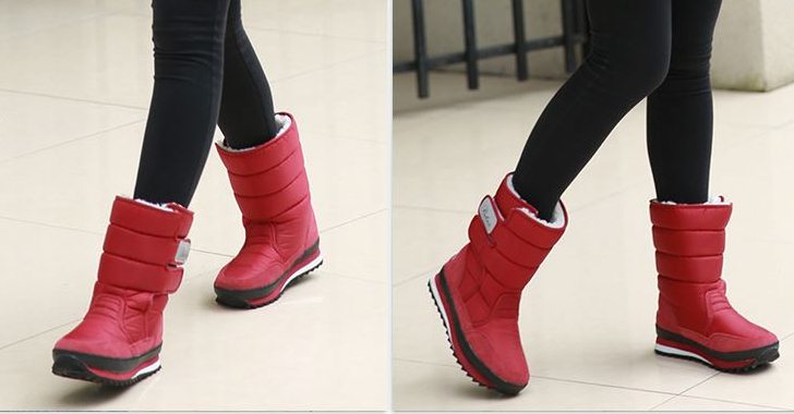 Pre Order - รองเท้าบูทกันหนาว รองเท้าบูทลุยหิมะ ผ้าร่ม+หนังPU ข้างในบุหนังสัตว์ สี : เทา / ดำ / ชมพู / ไวน์แดง / ฟ้า / ม่วง / กากี ไซส์ 35 / 36 / 37 / 38 / 39 / 40