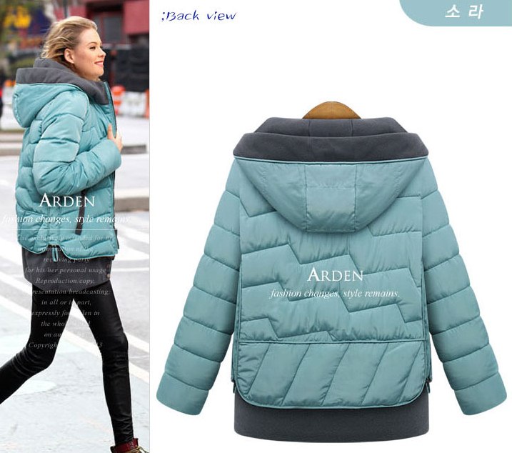 PreOrderคนอ้วน - เสื้อกันหนาวแฟชั่น ไซส์ใหญ่ คนอ้วน ผ้าฝ้ายโพลิเอสเตอร์บุนวม สีฟ้า