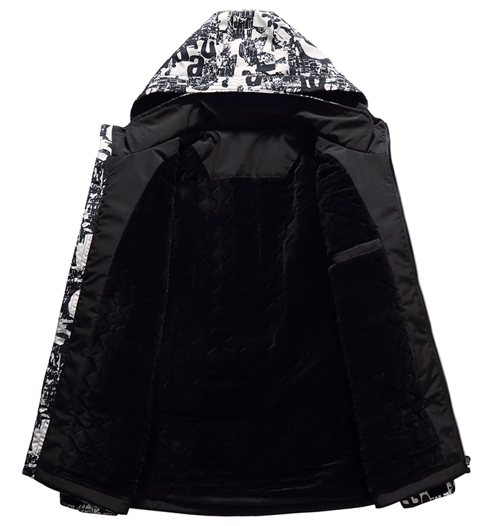 M2324-0019 เสื้อกันหนาวผู้ชายไซส์ใหญ่ บุนวม ลายเท่ๆ จ้า