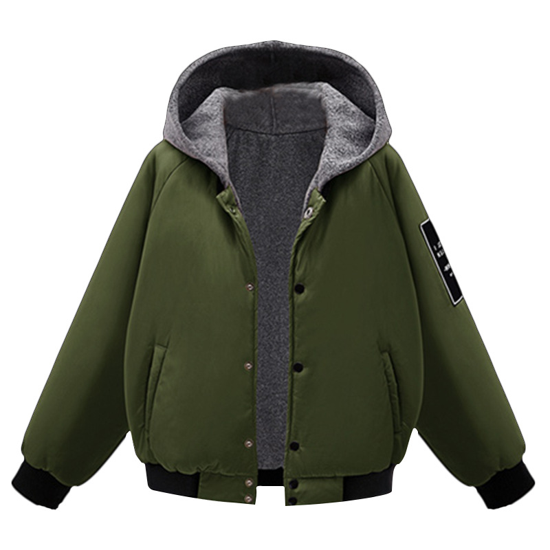 LD004 - เสื้อกันหนาว - เสื้อแจ๊คเก็ต มีHood ด้านในผ้ายืดบุขน สี : เขียว / ชมพู