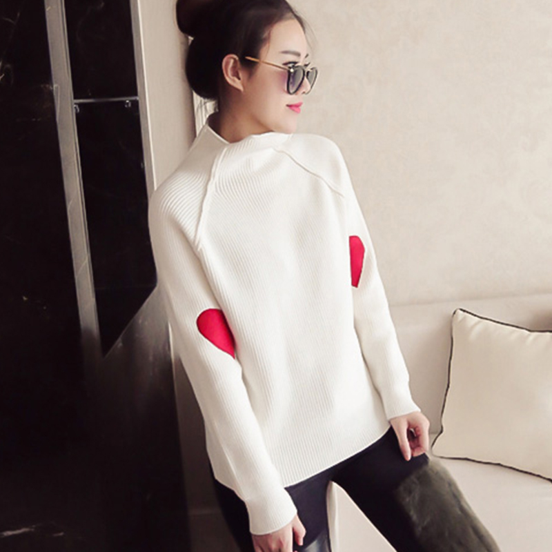 PreOrderคนอ้วน - เสื้อไหมพรมกันหนาว คอสูง ยืดได้อีก สี : ขาว / น้ำเงิน