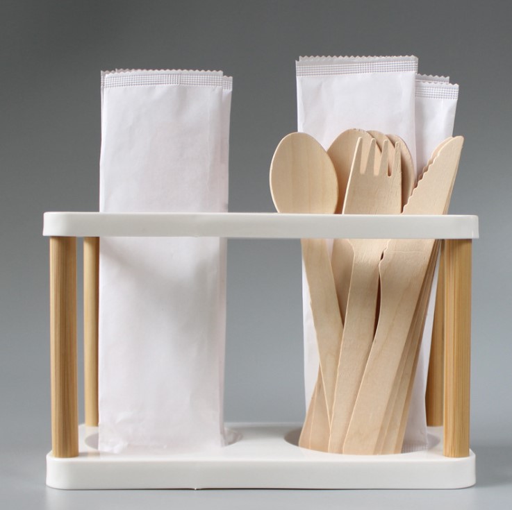 ช้อน-ส้อมไม้ (แพ็คแยกชิ้น) สำหรับตักไอติม ขนม ทำจากไม้ ไม่มีเสี้ยน แพ็ค 50 ชิ้น