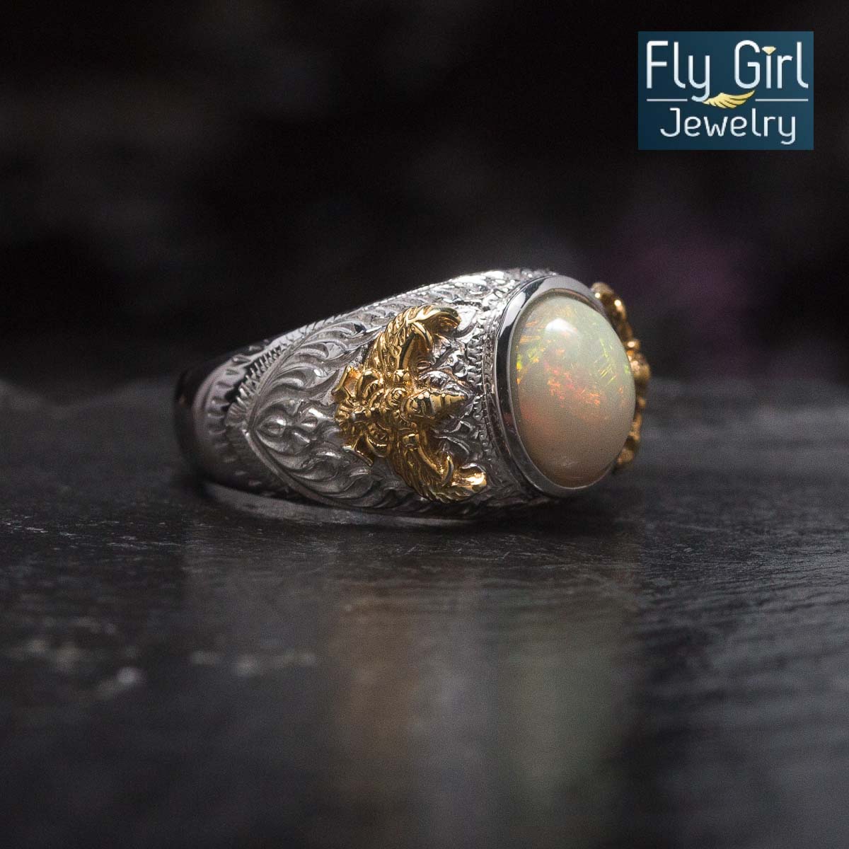 แหวนครุฑ เงินแท้พลอยโอปอลแท้ ใส่เสริมดวงผู้ที่เกิดราศีตุลย์ บารมีองค์ครุฑ สู่ความเจริญรุ่งเรืองของชีวิต ล้างอาถรรพ์และคุณไสย์ทั้งปวง unisex ใส่ได้ทั้งหญิงและชาย