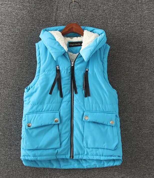 PreOrderคนอ้วน - เสื้อกั๊กกันหนาว ผ้าฝ้าย ด้านในบุขนสัตว์ มีHood สี : ดำ / เขียวเข้ม / เขียวอ่อน / ฟ้า