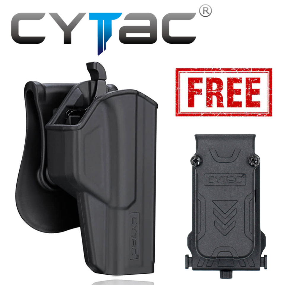 (ของแท้) ซองปืนพกนอก Cytac ปลดนิ้วโป้ง รุ่น T แถมฟรีซองแม็กเดี่ยว