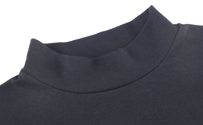 M2324-0029 เสื้อแขนยาว บุกำมะหยี่อุ่น คอสูง คอวี สีดำ ใช้แทนฮีทเทค