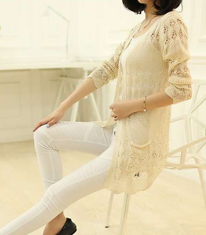 Pre Order - เสื้อคลุมกันหนาวแฟชั่นเกาหลี เวตเตอร์ถัก แบบบาง สี : สีเขียว / สีฟ้า / สีเบจ / สีดำ / สีกุหลาบ / สีชมพู / สีเหลือง