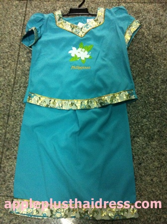 APH45 ชุดฟิลิปปินส์หญิงสีฟ้า