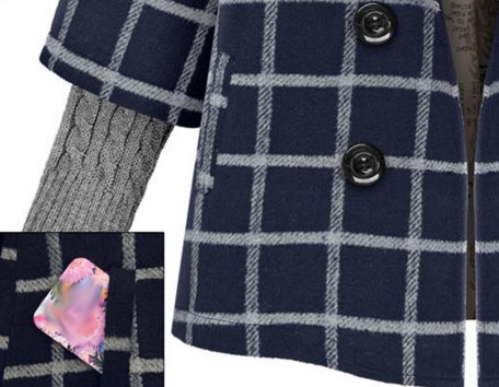 PreOrderคนอ้วน - เสื้อกันหนาวแฟชั่น ไซส์ใหญ่ คนอ้วน เสื้อไหมพรม คลุมด้วยเสื้อลายสก๊อตด้านนอก สีเทาน้ำเงิน